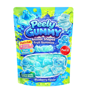Peely Gummy Animal Shaped Blueberry 60g